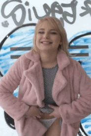 Short Hair Blonde Amateur Teen with Soft Natural Body Picked up as Bus Stop
